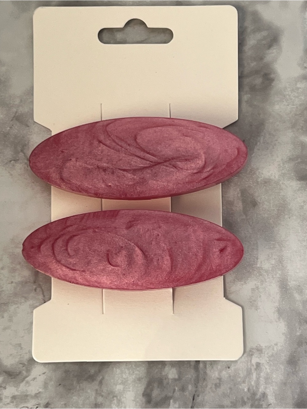 Rose Pink Oval Hair Clips - Pack of 2